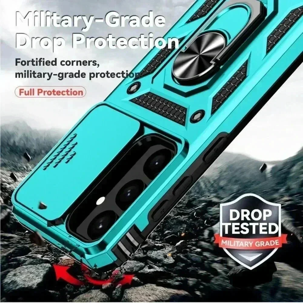 M MAIKEZI Ring Stand Case For Samsung Galaxy‎ S24 Screen Protector Camera Cover